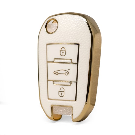 nano-high-quality-gold-leather-cover-for-peugeot-flip-remote-key-3-buttons-white-color-pg-c13j