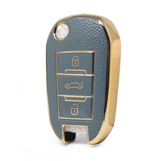 nano-high-quality-gold-leather-cover-for-peugeot-flip-remote-key-3-buttons-gray-color-pg-c13j