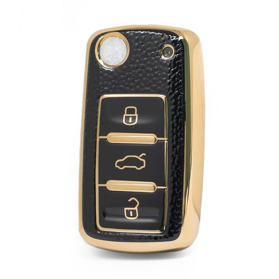 nano-high-quality-gold-leather-cover-for-volkswagen-flip-remote-key-3-buttons-black-color-vw-a13j