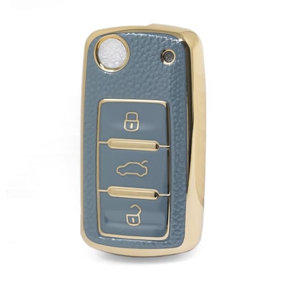 nano-high-quality-gold-leather-cover-for-volkswagen-flip-remote-key-3-buttons-gray-color-vw-a13j