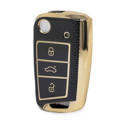 nano-high-quality-gold-leather-cover-for-volkswagen-flip-remote-key-3-buttons-black-color-vw-b13j
