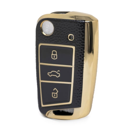 nano-high-quality-gold-leather-cover-for-volkswagen-flip-remote-key-3-buttons-black-color-vw-b13j