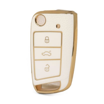 nano-high-quality-gold-leather-cover-for-volkswagen-flip-remote-key-3-buttons-white-color-vw-e13j