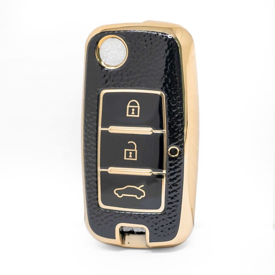 nano-high-quality-gold-leather-cover-for-dongfeng-flip-remote-key-3-buttons-black-color-df-a13j