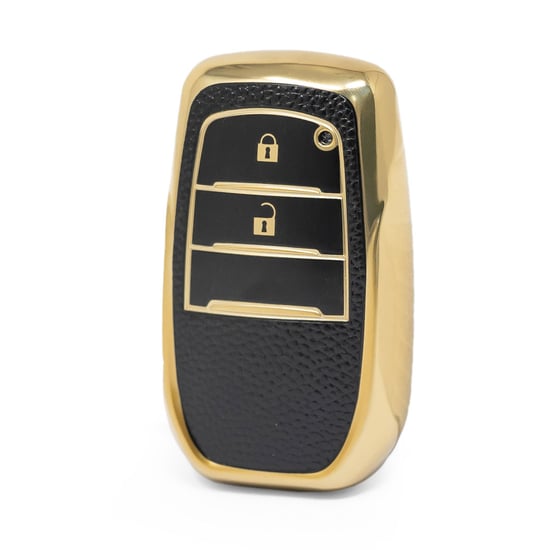 nano-high-quality-gold-leather-cover-for-toyota-remote-key-2-buttons-black-color-tyt-a13j2h