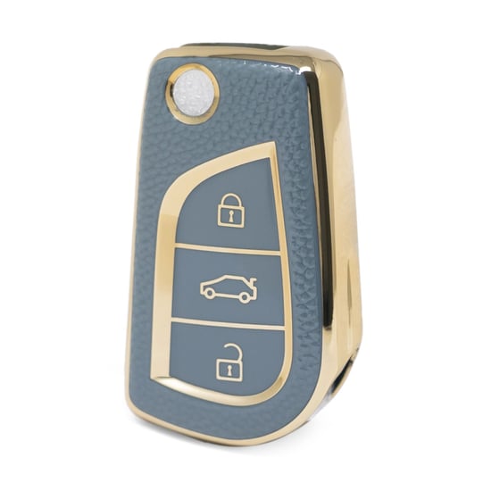 nano-high-quality-gold-leather-cover-for-toyota-flip-remote-key-3-buttons-gray-color-tyt-c13j