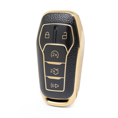 nano-high-quality-gold-leather-cover-for-ford-remote-key-5-buttons-black-color-ford-a13j