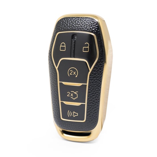 nano-high-quality-gold-leather-cover-for-ford-remote-key-5-buttons-black-color-ford-a13j