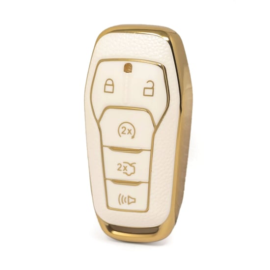 nano-high-quality-gold-leather-cover-for-ford-remote-key-5-buttons-white-color-ford-a13j
