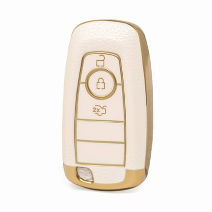 nano-high-quality-gold-leather-cover-for-ford-remote-key-3-buttons-white-color-ford-b13j3