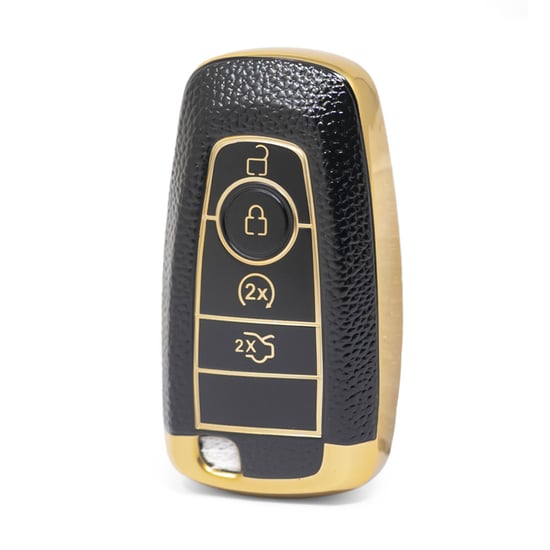 nano-high-quality-gold-leather-cover-for-ford-remote-key-4-buttons-black-color-ford-b13j4