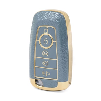 nano-high-quality-gold-leather-cover-for-ford-remote-key-5-buttons-gray-color-ford-b13j5