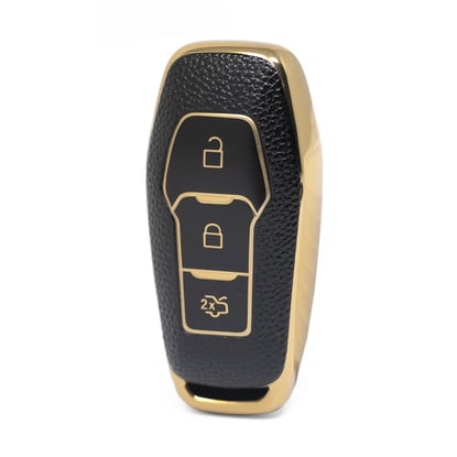 nano-high-quality-gold-leather-cover-for-ford-remote-key-3-buttons-black-color-ford-c13j3