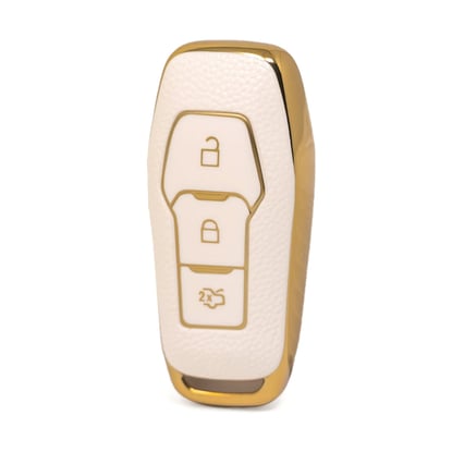 nano-high-quality-gold-leather-cover-for-ford-remote-key-3-buttons-white-color-ford-c13j3