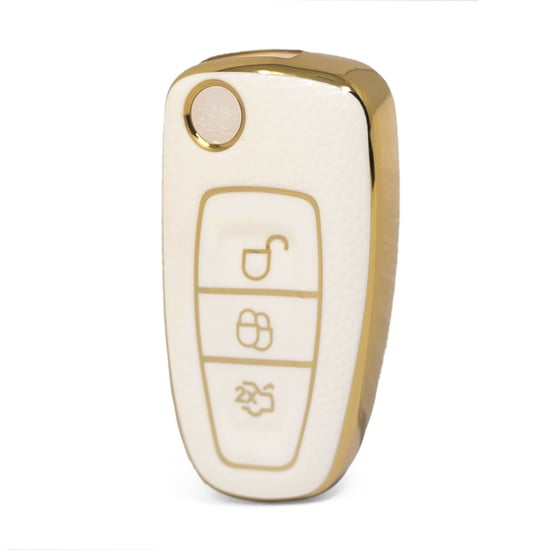 nano-high-quality-gold-leather-cover-for-ford-flip-remote-key-3-buttons-white-color-ford-e13j