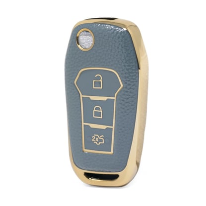 nano-high-quality-gold-leather-cover-for-ford-flip-remote-key-3-buttons-gray-color-ford-f13j