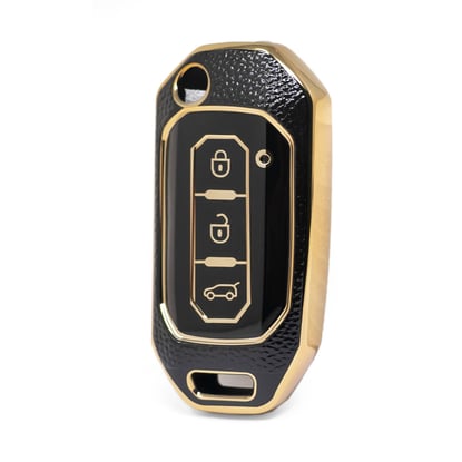 nano-high-quality-gold-leather-cover-for-ford-flip-remote-key-3-buttons-black-color-ford-i13j