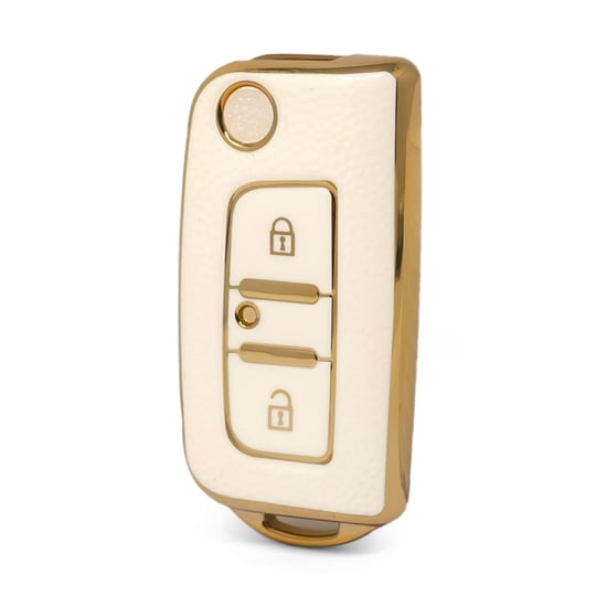 nano-high-quality-gold-leather-cover-for-foton-flip-remote-key-2-buttons-white-color-ft-a13j