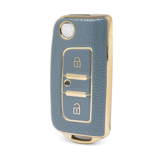 nano-high-quality-gold-leather-cover-for-foton-flip-remote-key-2-buttons-gray-color-ft-a13j