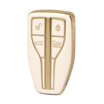 nano-high-quality-gold-leather-cover-for-hongqi-remote-key-4-buttons-white-color-hq-a13j4a