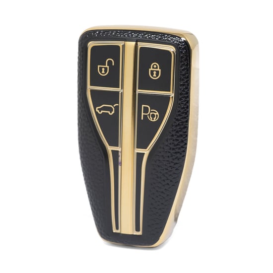 nano-high-quality-gold-leather-cover-for-hongqi-remote-key-4-buttons-black-color-hq-a13j4b