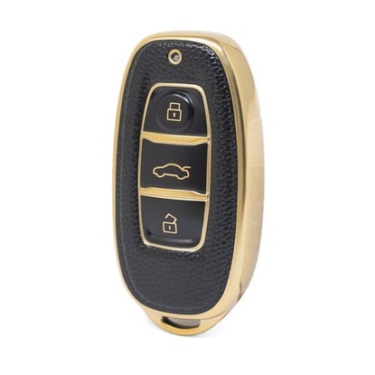 nano-high-quality-gold-leather-cover-for-hongqi-remote-key-3-buttons-black-color-hq-c13j