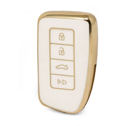 nano-high-quality-gold-leather-cover-for-lexus-remote-key-4-buttons-white-color-lxs-a13j4