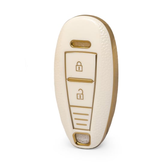 nano-high-quality-gold-leather-cover-for-suzuki-remote-key-2-buttons-white-color-szk-a13j3a