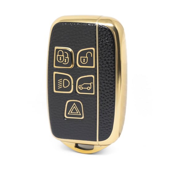 nano-high-quality-gold-leather-cover-for-land-rover-remote-key-5-buttons-black-color-lr-a13j