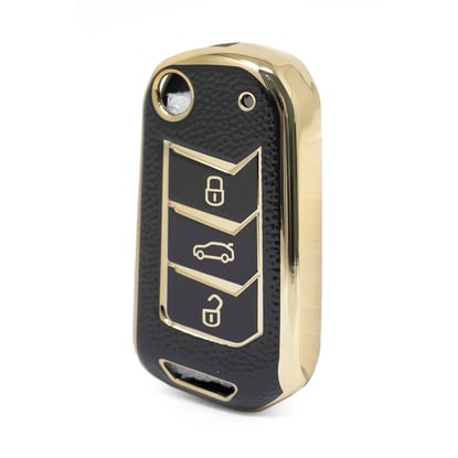 nano-high-quality-gold-leather-cover-for-mahindra-flip-remote-key-3-buttons-black-color-mhd-a13j