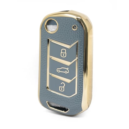 nano-high-quality-gold-leather-cover-for-mahindra-flip-remote-key-3-buttons-gray-color-mhd-a13j