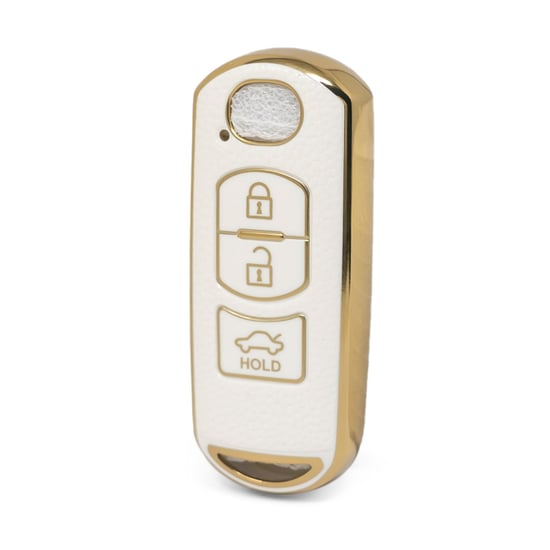nano-high-quality-gold-leather-cover-for-mazda-remote-key-3-buttons-white-color-mzd-a13j3