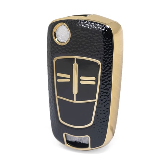 nano-high-quality-gold-leather-cover-for-opel-flip-remote-key-2-buttons-black-color-opel-a13j