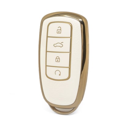 nano-high-quality-gold-leather-cover-for-chery-remote-key-4-buttons-white-color-cr-c13j