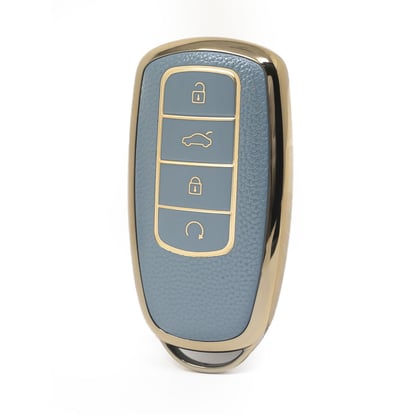 nano-high-quality-gold-leather-cover-for-chery-remote-key-4-buttons-gray-color-cr-c13j