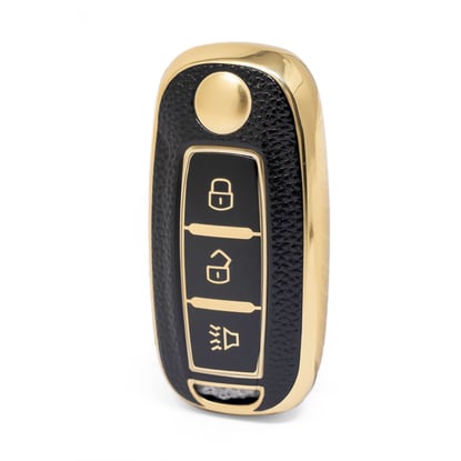 nano-high-quality-gold-leather-cover-for-venucia-remote-key-3-buttons-black-color-vnc-a13j