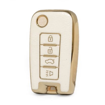 nano-high-quality-gold-leather-cover-for-venucia-remote-key-4-buttons-white-color-vnc-d13j