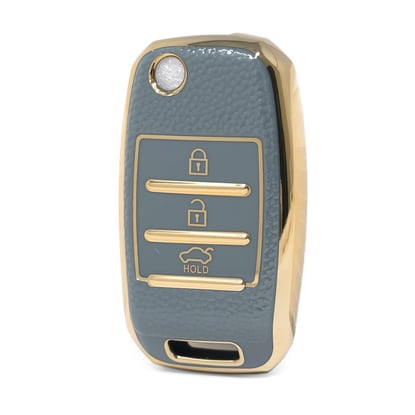 nano-high-quality-gold-leather-cover-for-kia-flip-remote-key-3-buttons-gray-color-kia-b13j