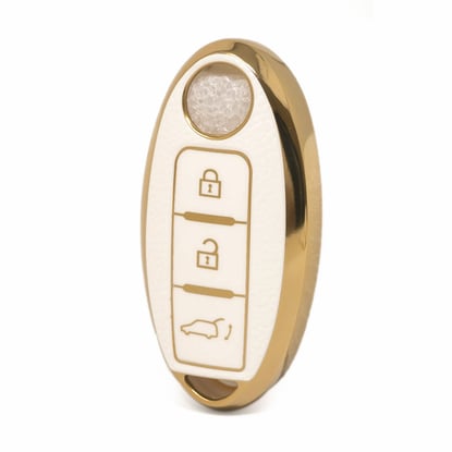 nano-high-quality-gold-leather-cover-for-nissan-remote-key-3-buttons-white-color-ns-a13j3b