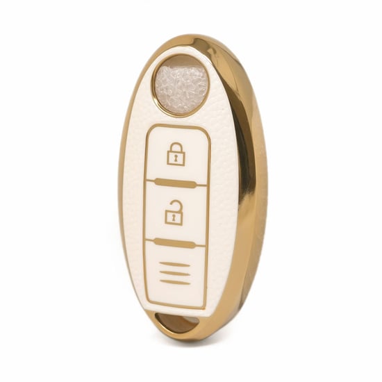 nano-high-quality-gold-leather-cover-for-nissan-remote-key-2-buttons-white-color-ns-a13j3c