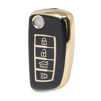 nano-high-quality-gold-leather-cover-for-nissan-flip-remote-key-4-buttons-black-color-ns-b13j4