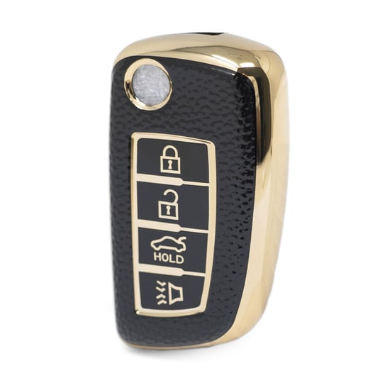 nano-high-quality-gold-leather-cover-for-nissan-flip-remote-key-4-buttons-black-color-ns-b13j4