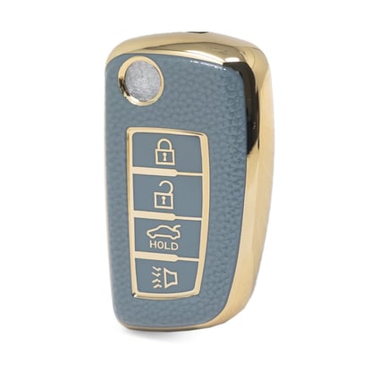 nano-high-quality-gold-leather-cover-for-nissan-flip-remote-key-4-buttons-gray-color-ns-b13j4