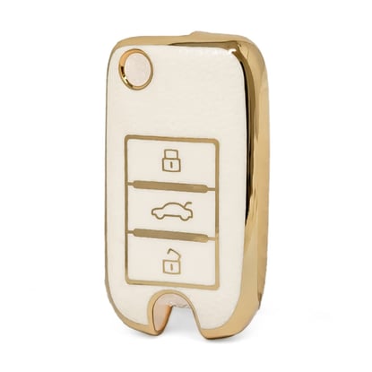 nano-high-quality-gold-leather-cover-for-roewe-flip-remote-key-3-buttons-white-color-rw-a13j