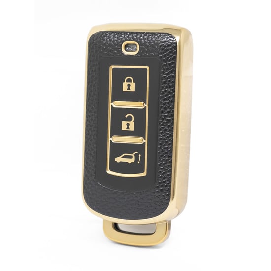 nano-high-quality-gold-leather-cover-for-mitsubishi-remote-key-3-buttons-black-color-msb-a13j