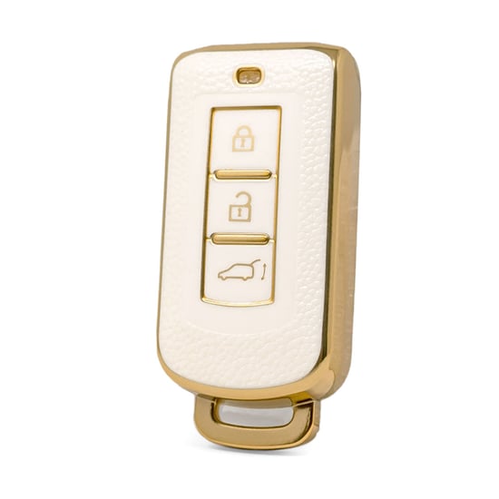 nano-high-quality-gold-leather-cover-for-mitsubishi-remote-key-3-buttons-white-color-msb-a13j