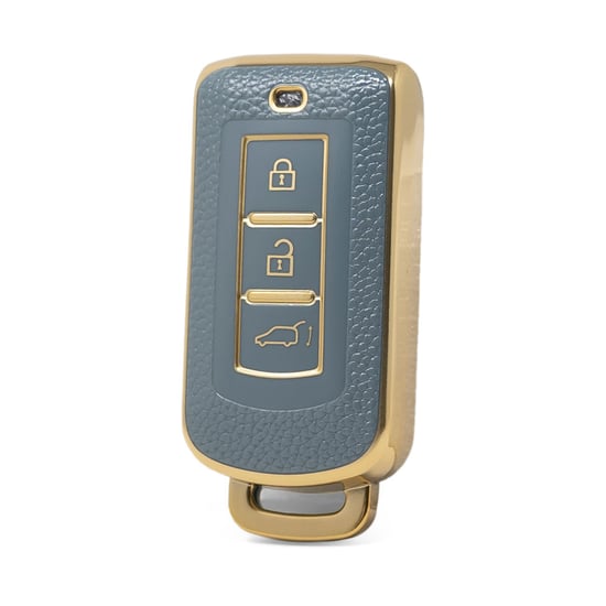 nano-high-quality-gold-leather-cover-for-mitsubishi-remote-key-3-buttons-gray-color-msb-a13j