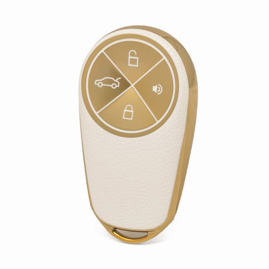 nano-high-quality-gold-leather-cover-for-nio-remote-key-4-buttons-white-color-nio-a13j