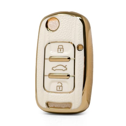 nano-high-quality-gold-leather-cover-for-wuling-flip-remote-key-3-buttons-white-color-wl-a13j