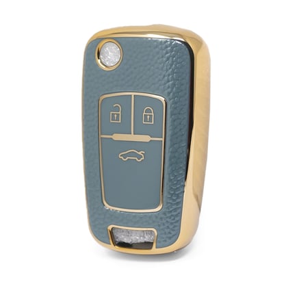 nano-high-quality-gold-leather-cover-for-chevrolet-flip-remote-key-3-buttons-gray-color-crl-a13j3